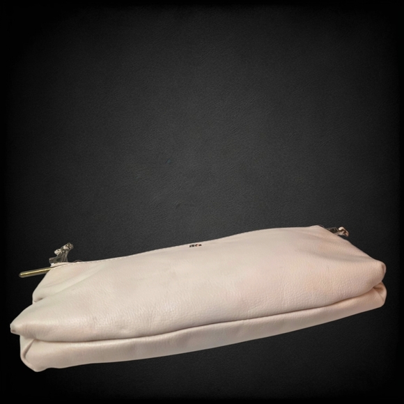 Elliott Lucca Ivory Leather Crossbody Bag Slim Shoulder Purse Minimalist Neutral - Picture 10 of 15